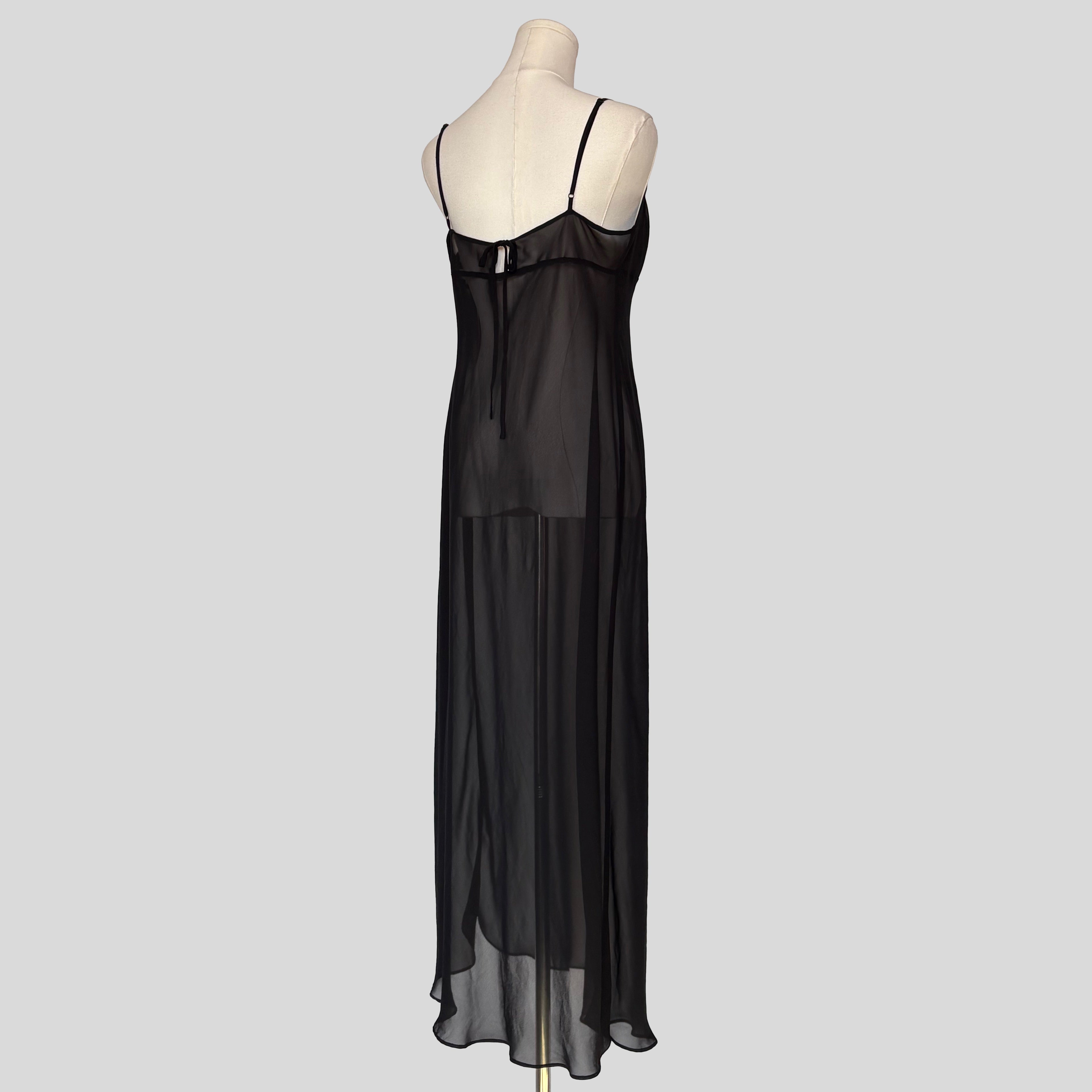 Sheer flower embroidery gown