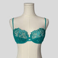 Scalloped lace bra in teal