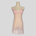 Textured bust ruffled slip dress in pink