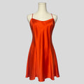 Silk slip dress in orange