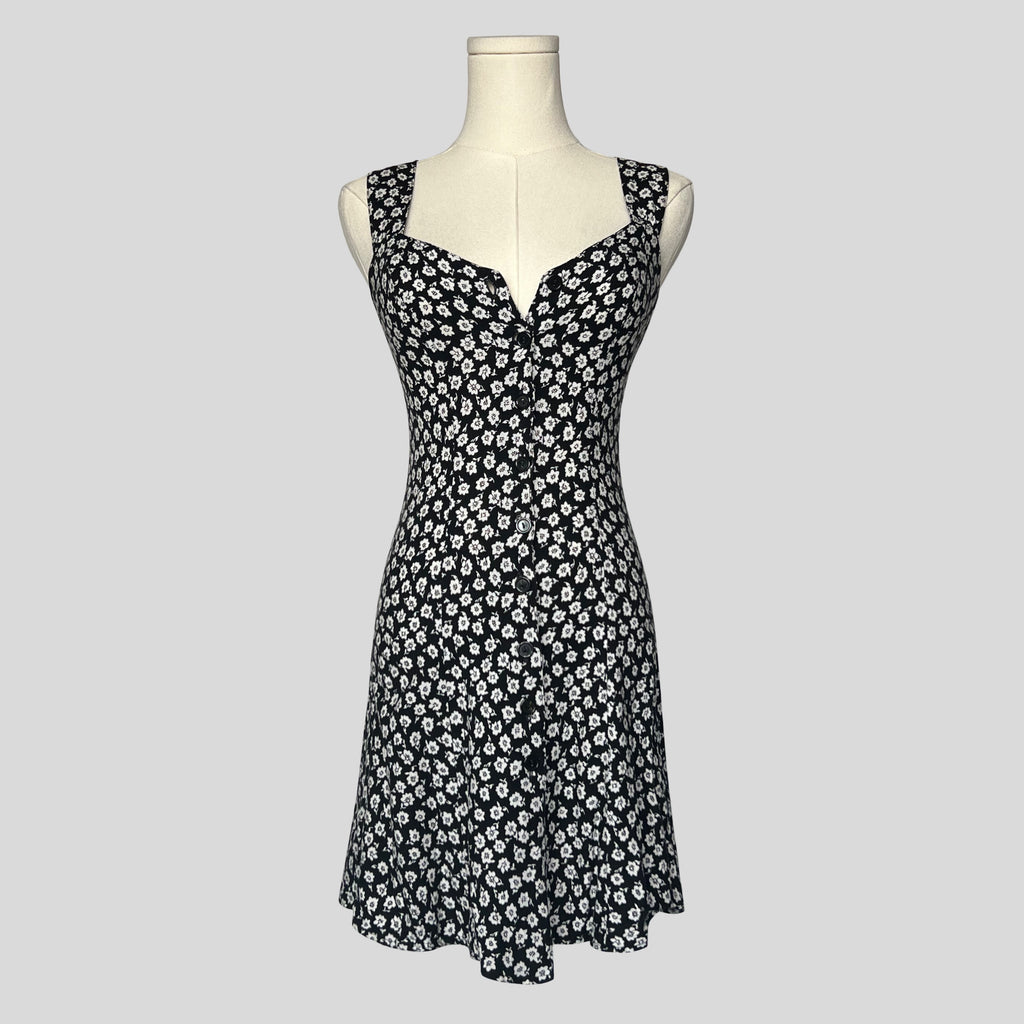 Floral button up mini dress