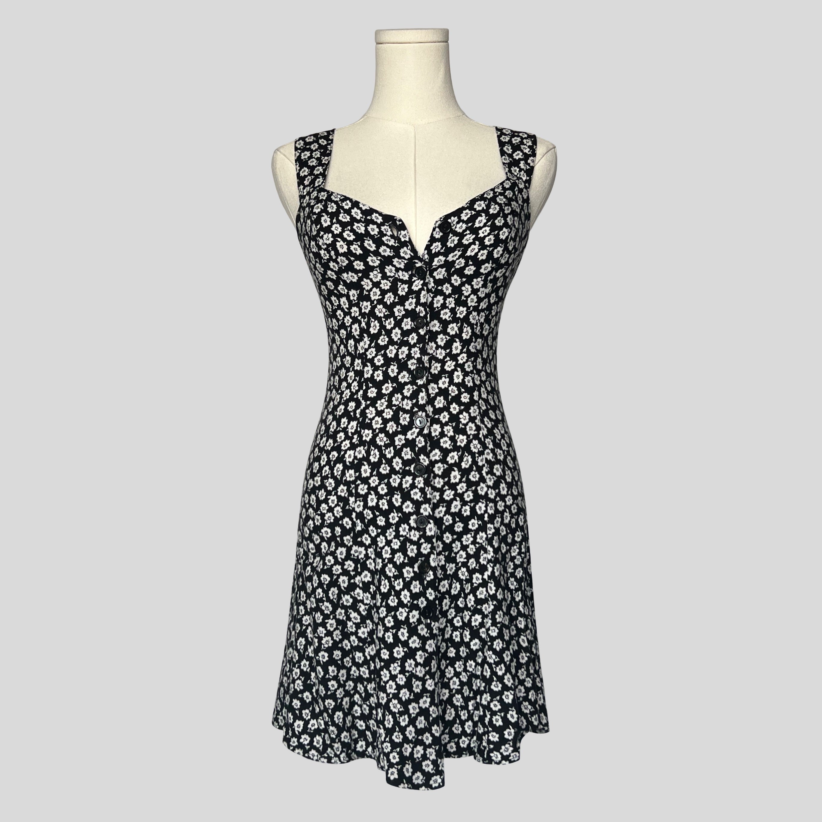 Floral button up mini dress