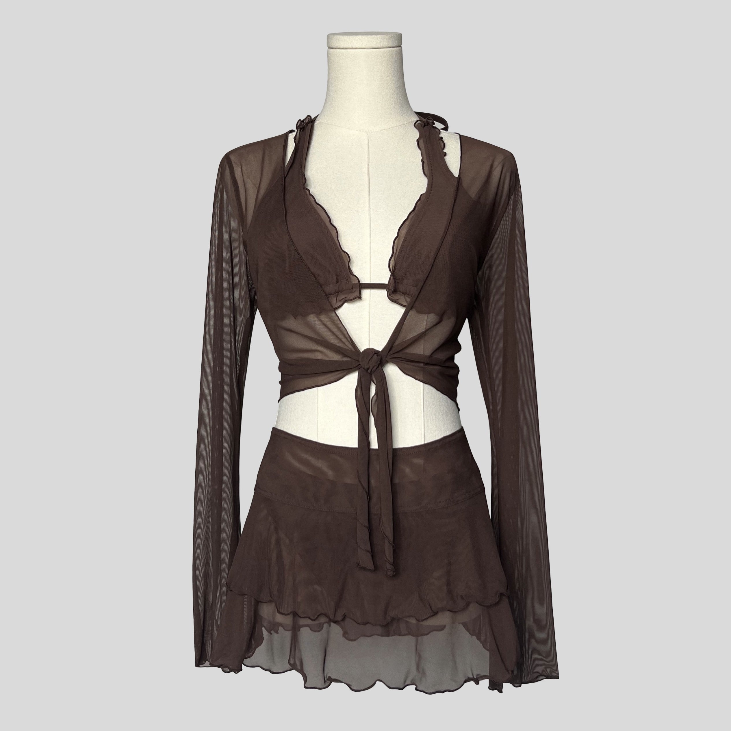 Ruffled bikini with matching coverup