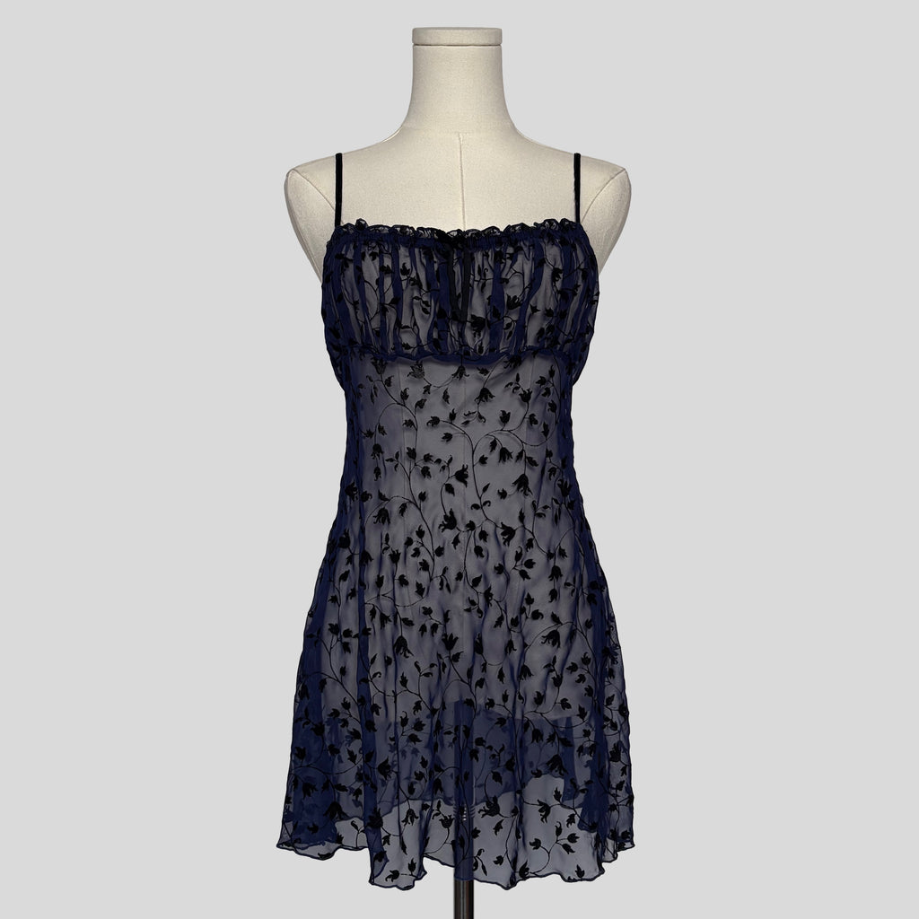 Velvet burnout babydoll slip