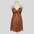 Floral silky bust slip in orange