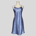 Floral lace up slip dress in blue