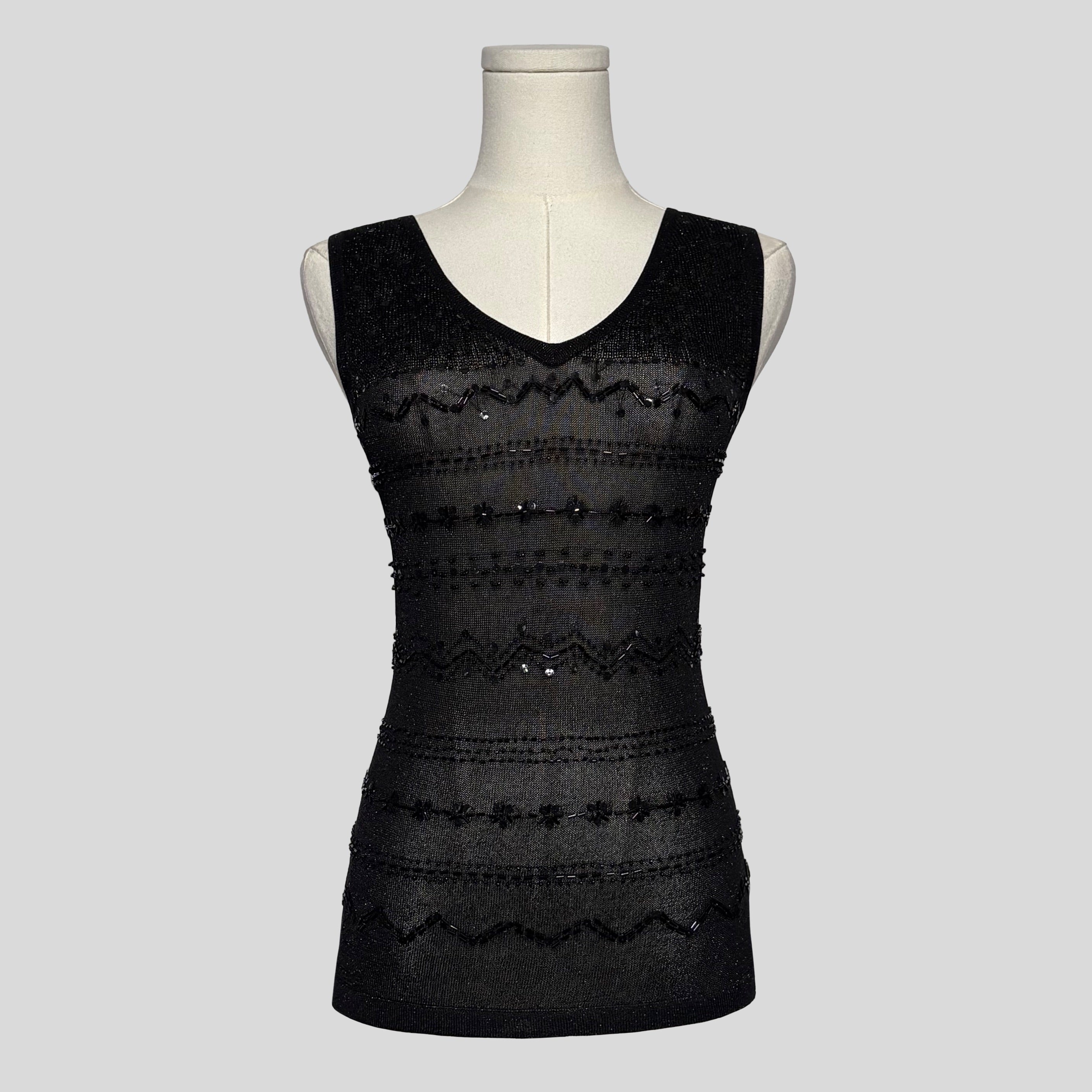 Beaded knit tank top