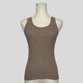 Basic ribbed tank top in brown