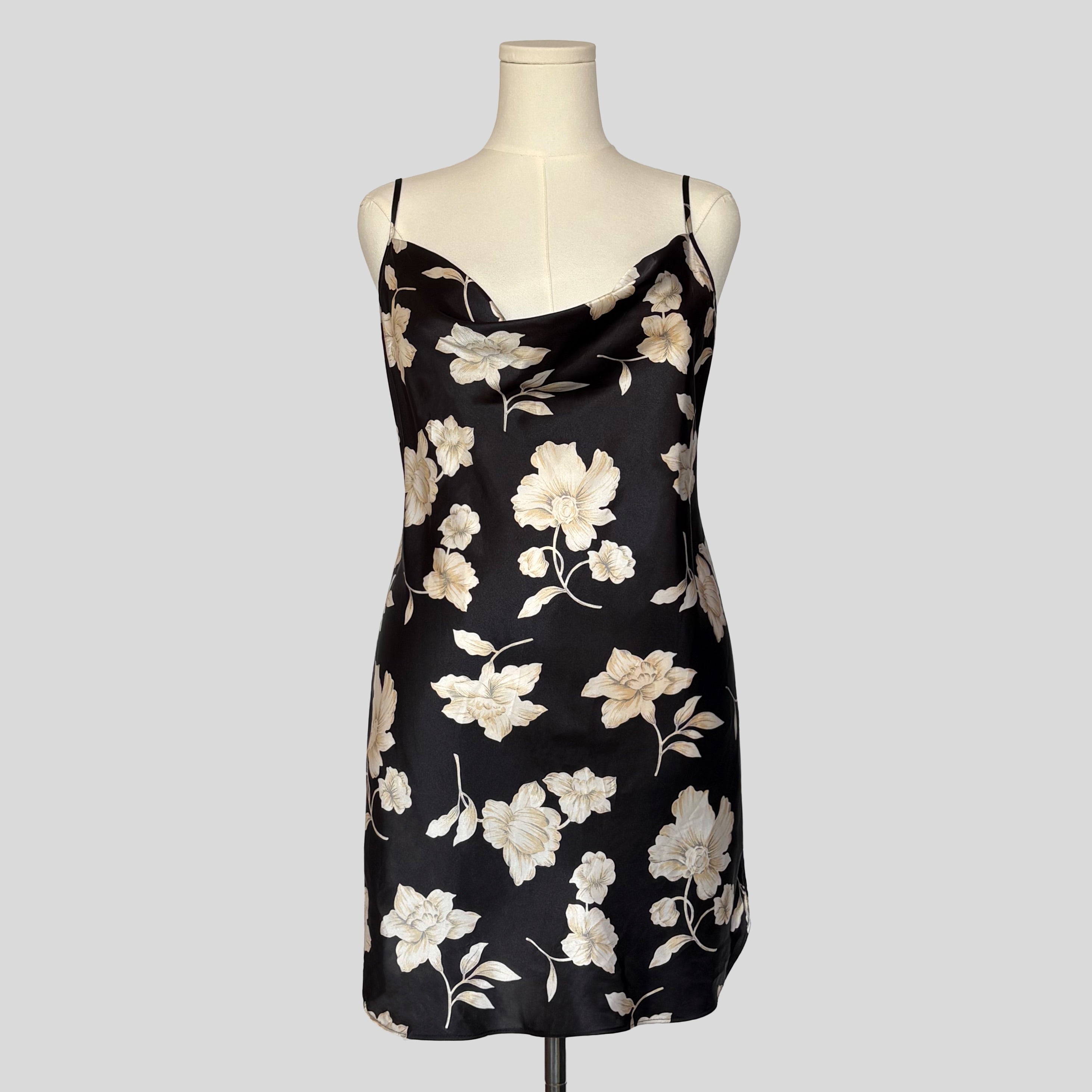 Draped floral slip dress