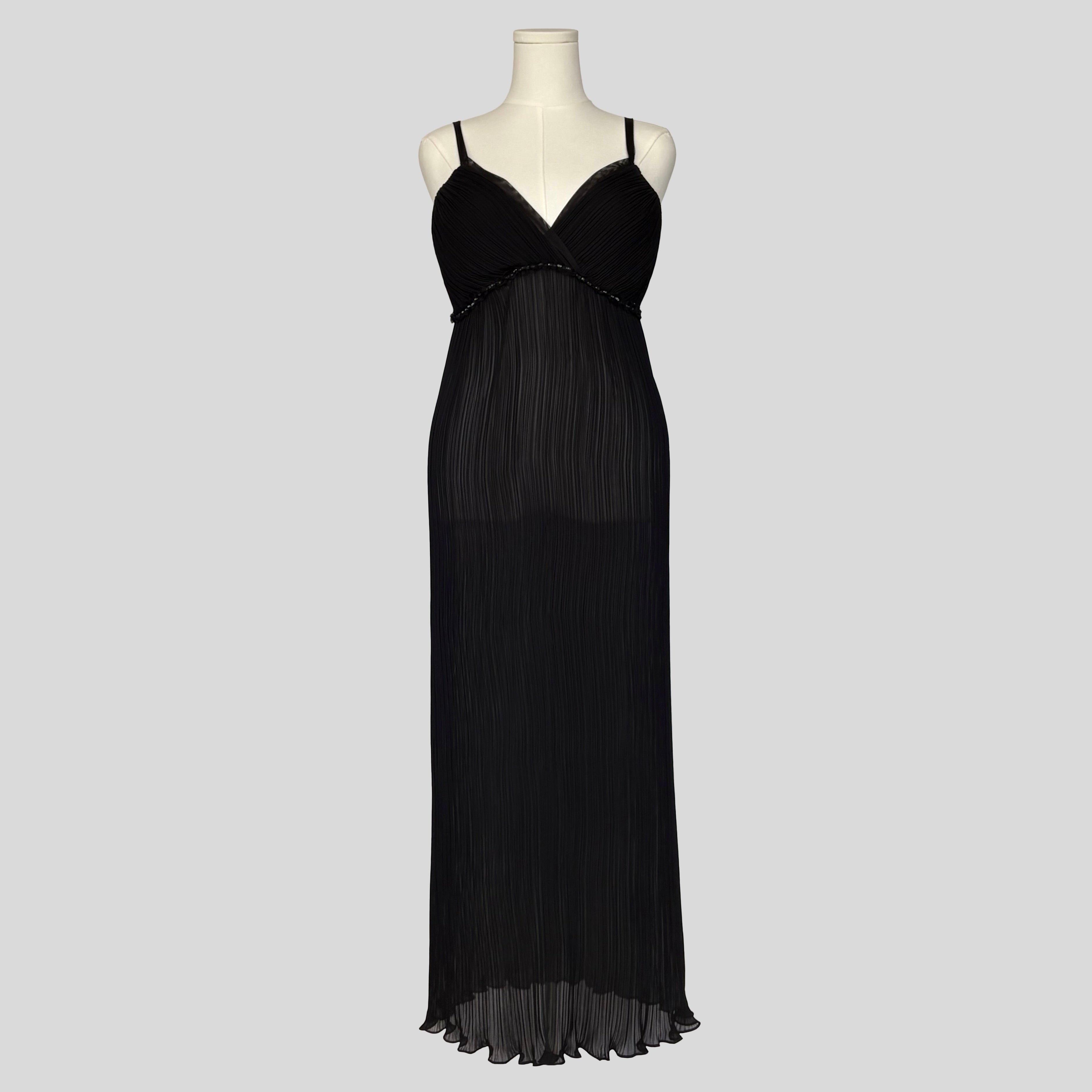 Sheer pleated gown