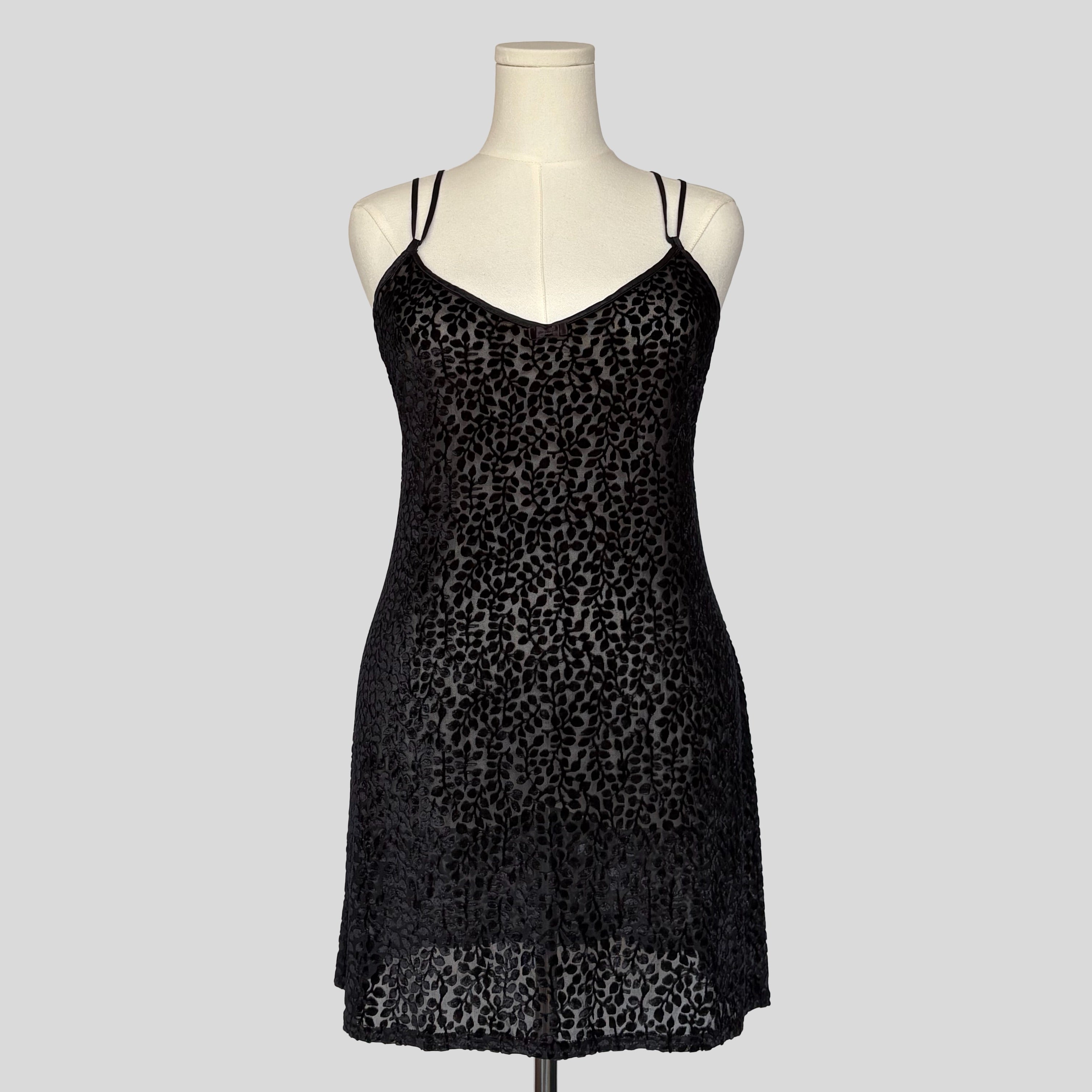 Velvet floral burnout slip dress