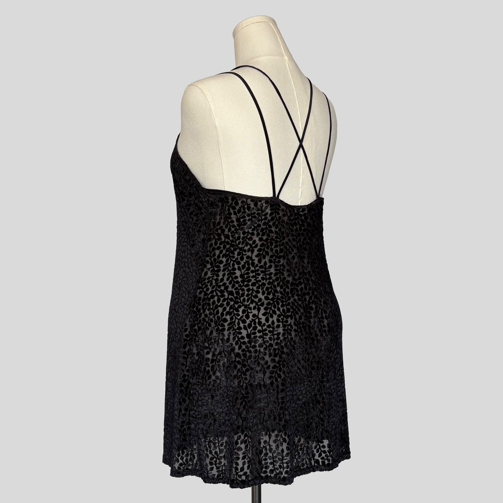 Velvet floral burnout slip dress