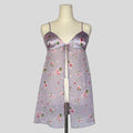 Floral split front mini dress in lilac cherry blossom