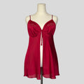 Embroidered split front flyaway babydoll chemise