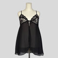 Sheer lace flyaway split front chemise