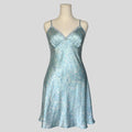 Paisley silky lace trim slip dress