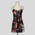 Floral lace trim slip dress