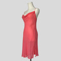 Draped sheer backless slip