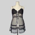 Sheer lace split front slip