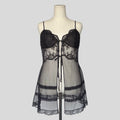 Sheer lace split front slip