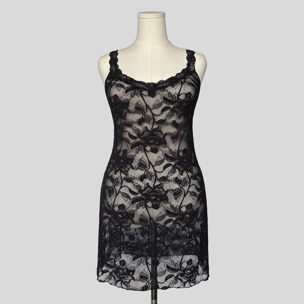 Lace backless mini dress