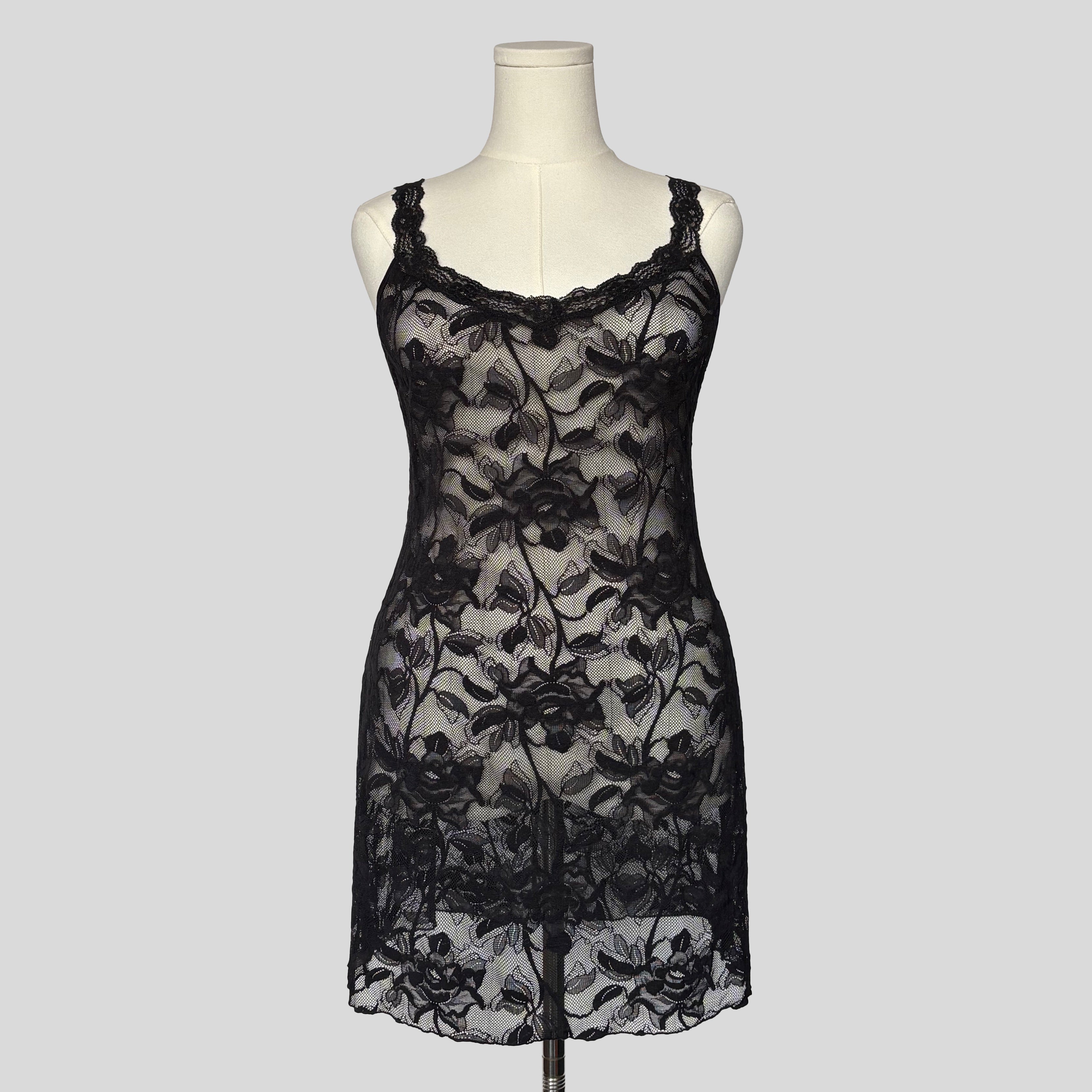 Lace backless mini dress