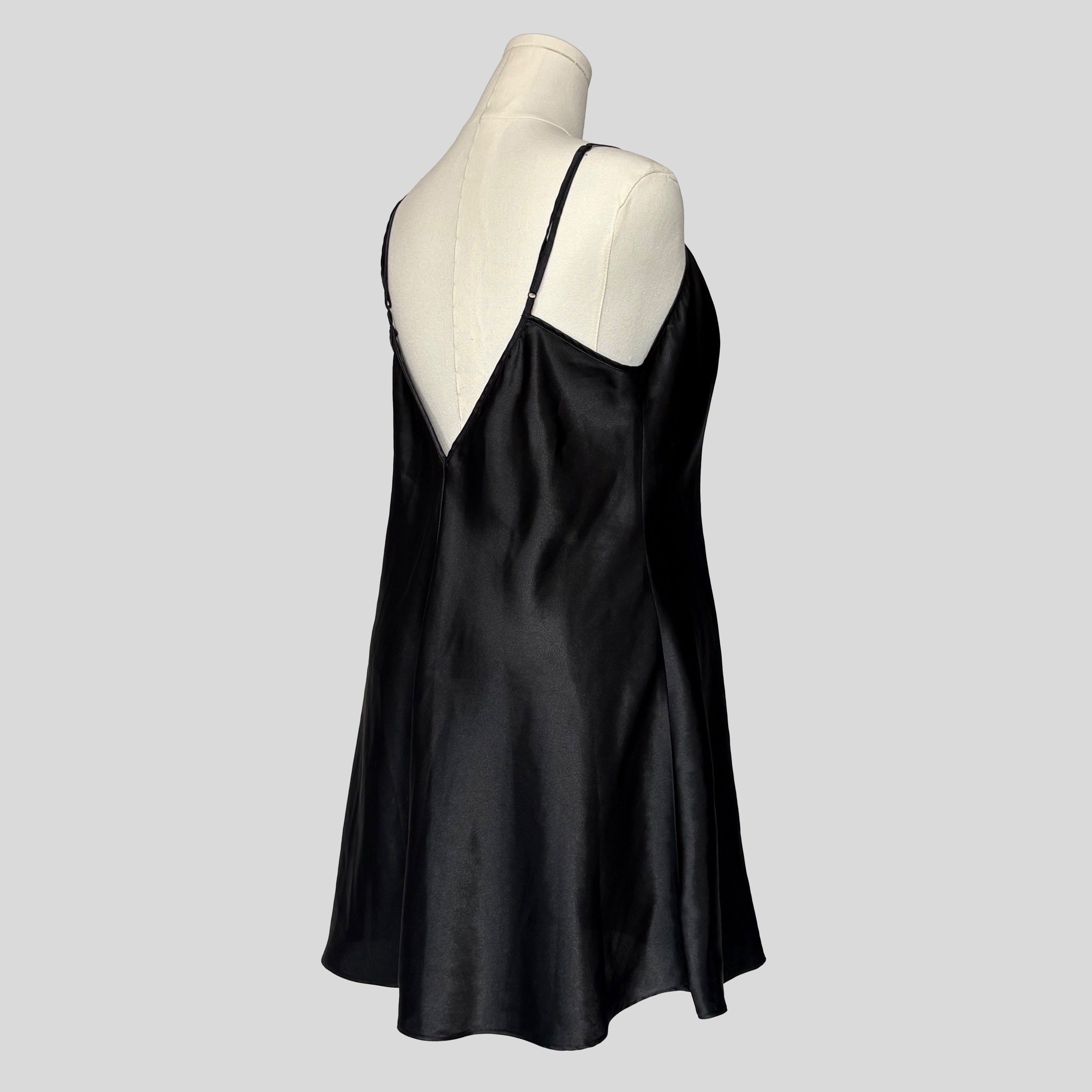 Silky rose embroidered slip dress