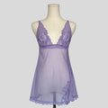 Lilac sheer lace trim chemise