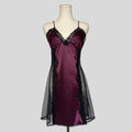 Mesh inset lace trim slip dress