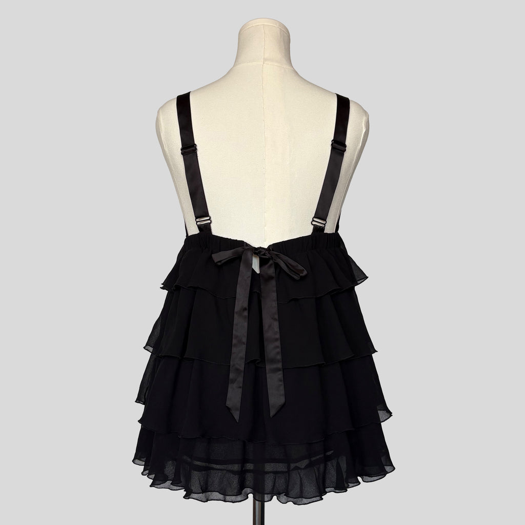 Ruffled plunging neckline mini dress