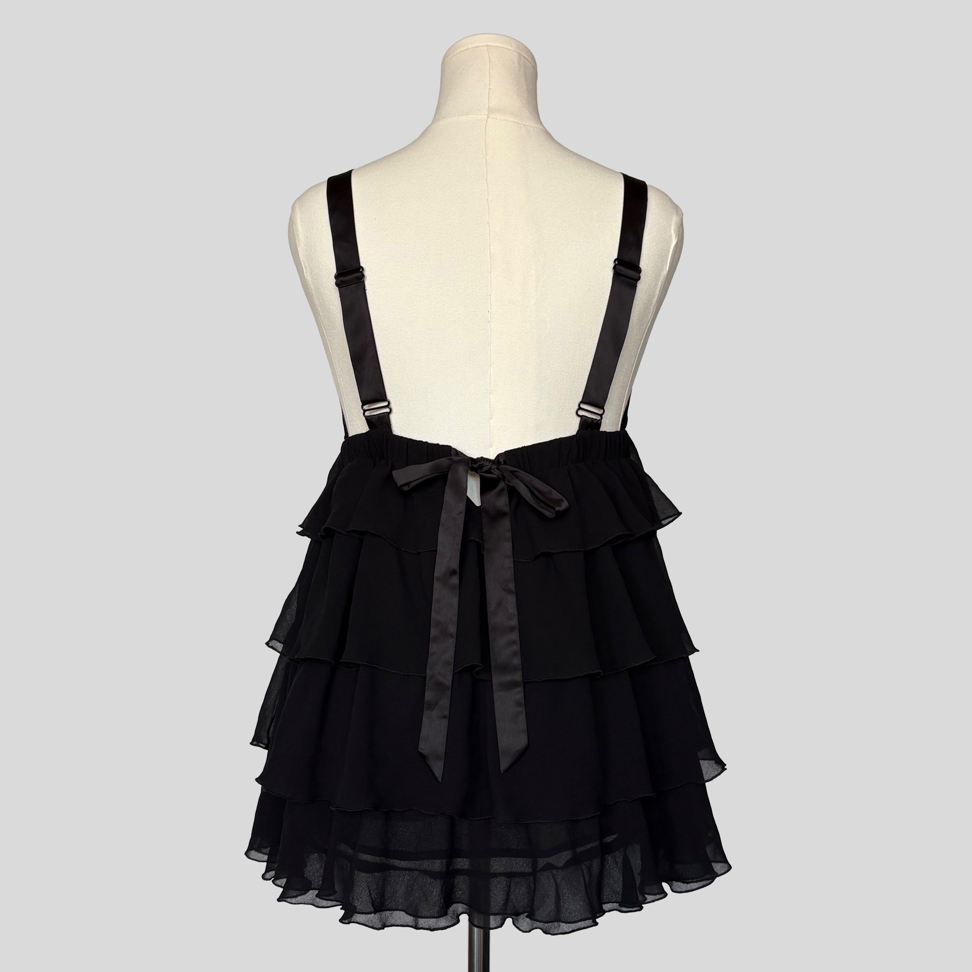 Ruffled plunging neckline mini dress
