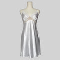 Silky ribbon laced slip dress