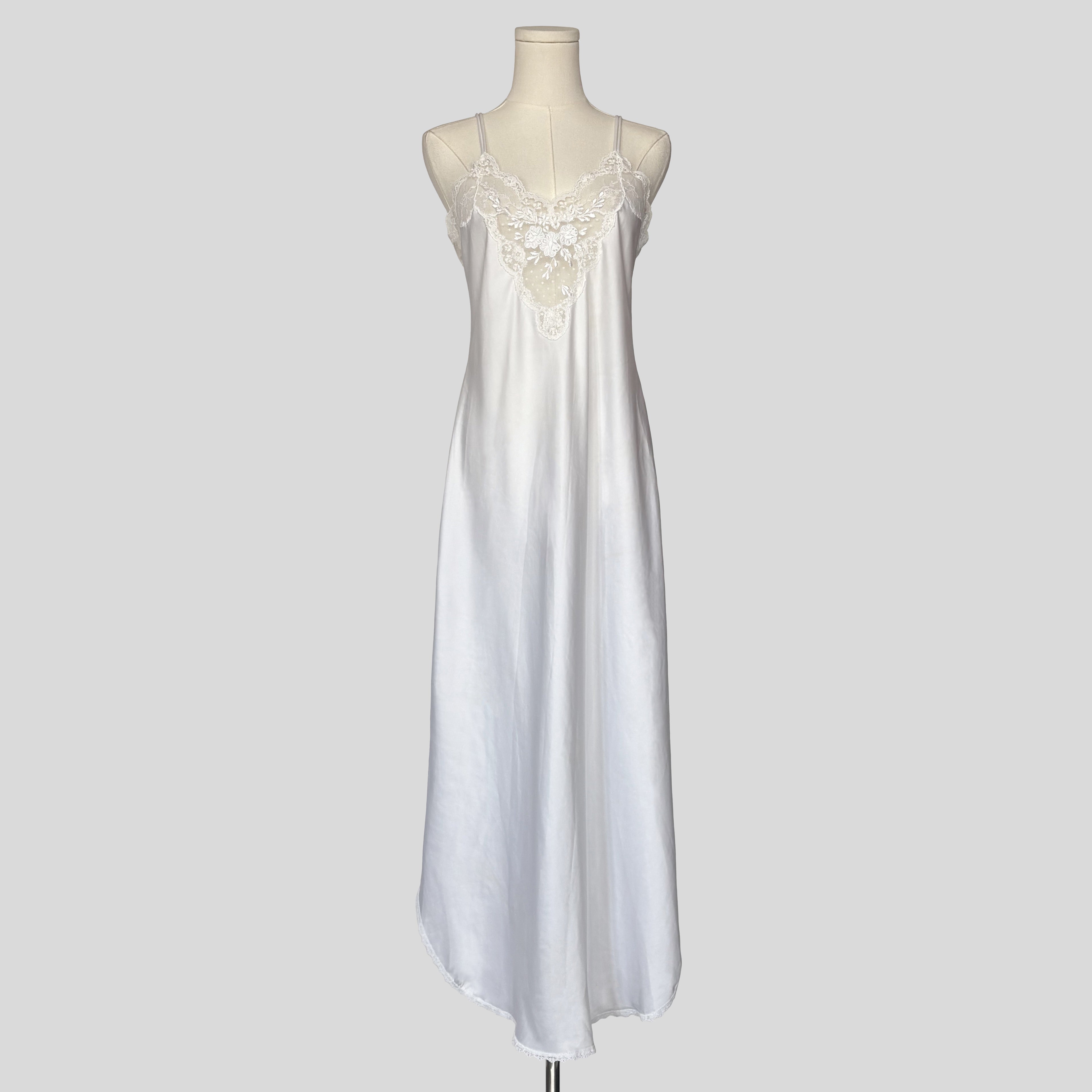 Pearl beaded lace bust midi gown