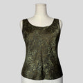 Silky tank top in green print