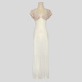 Lace bust short sleeve backless gown