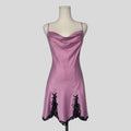 Sweetheart silky lace inset slip dress