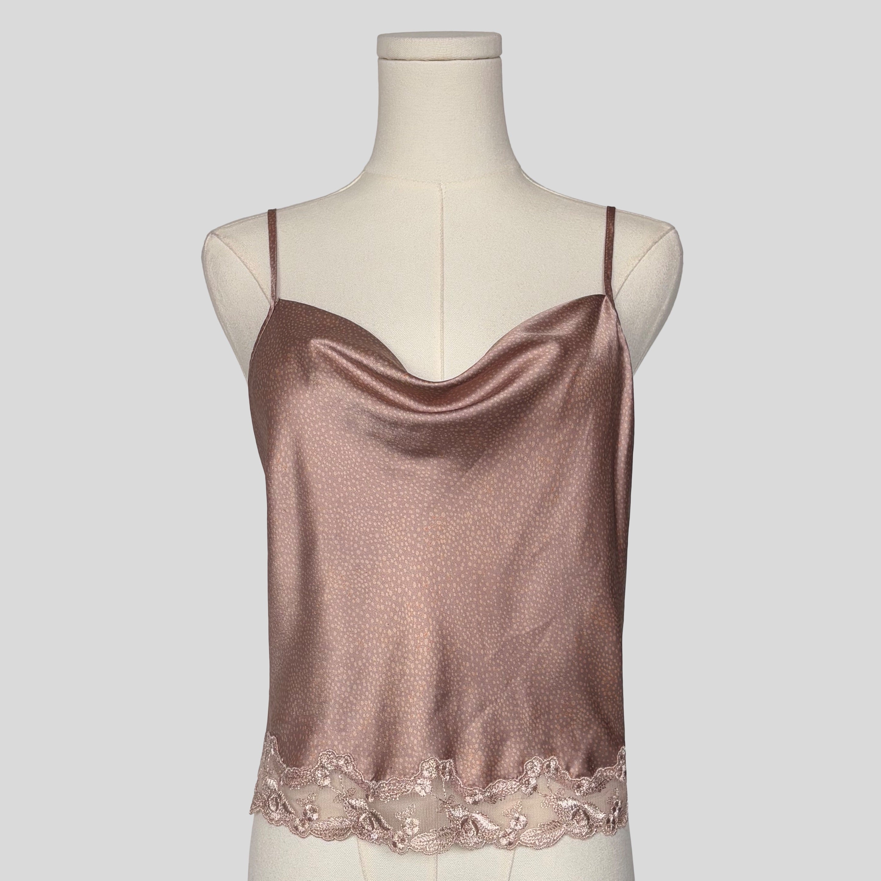 Draped speckled cami in pink