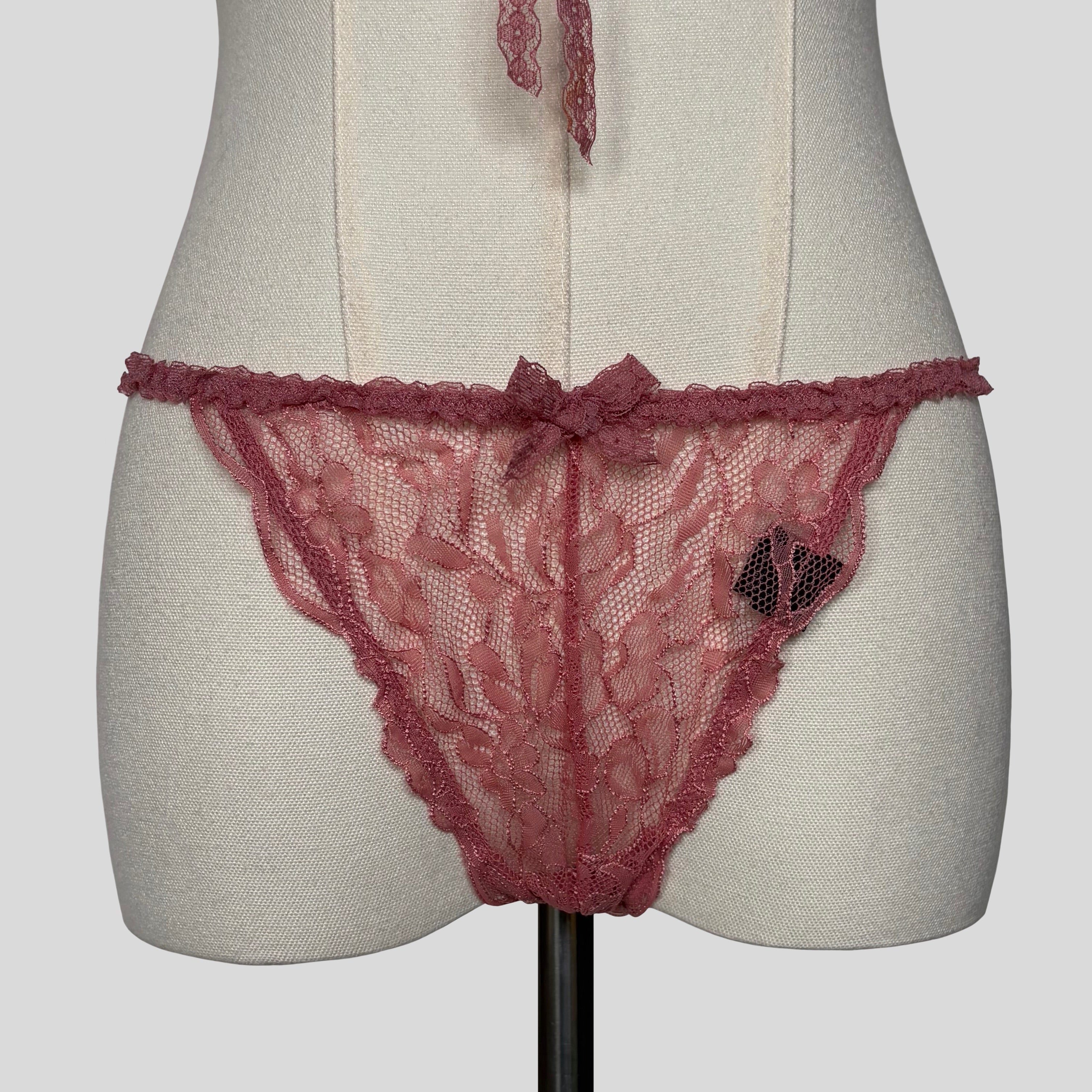 Sheer lace split front babydoll dress with matching panties
