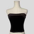Velvet strapless tube top