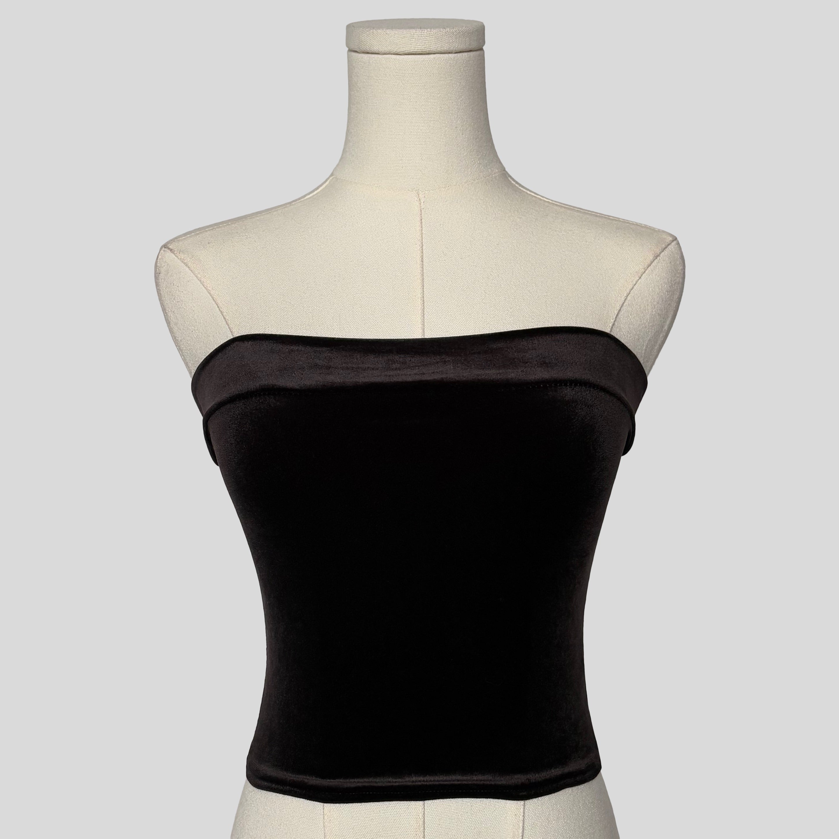 Velvet strapless tube top