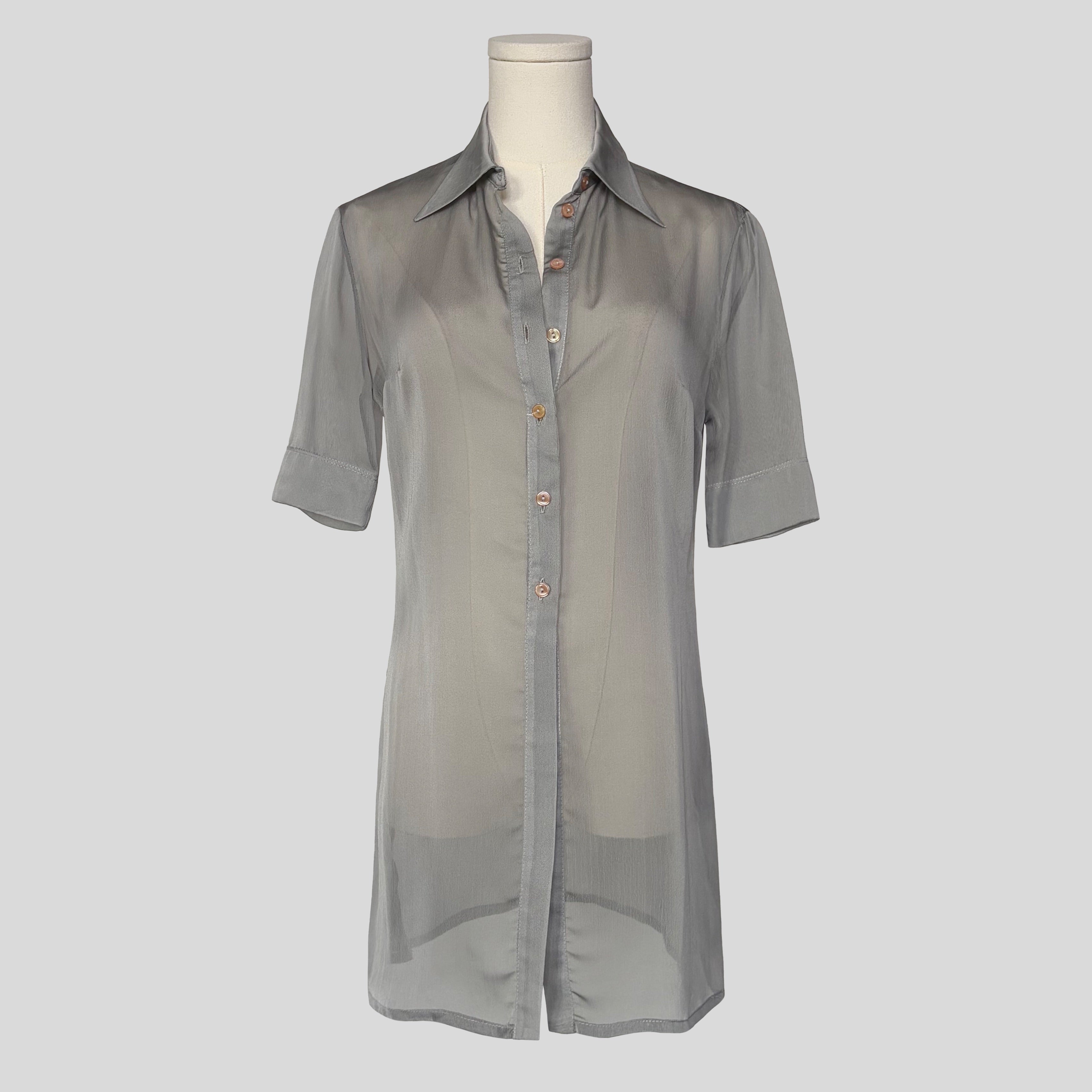 Sheer button up blouse