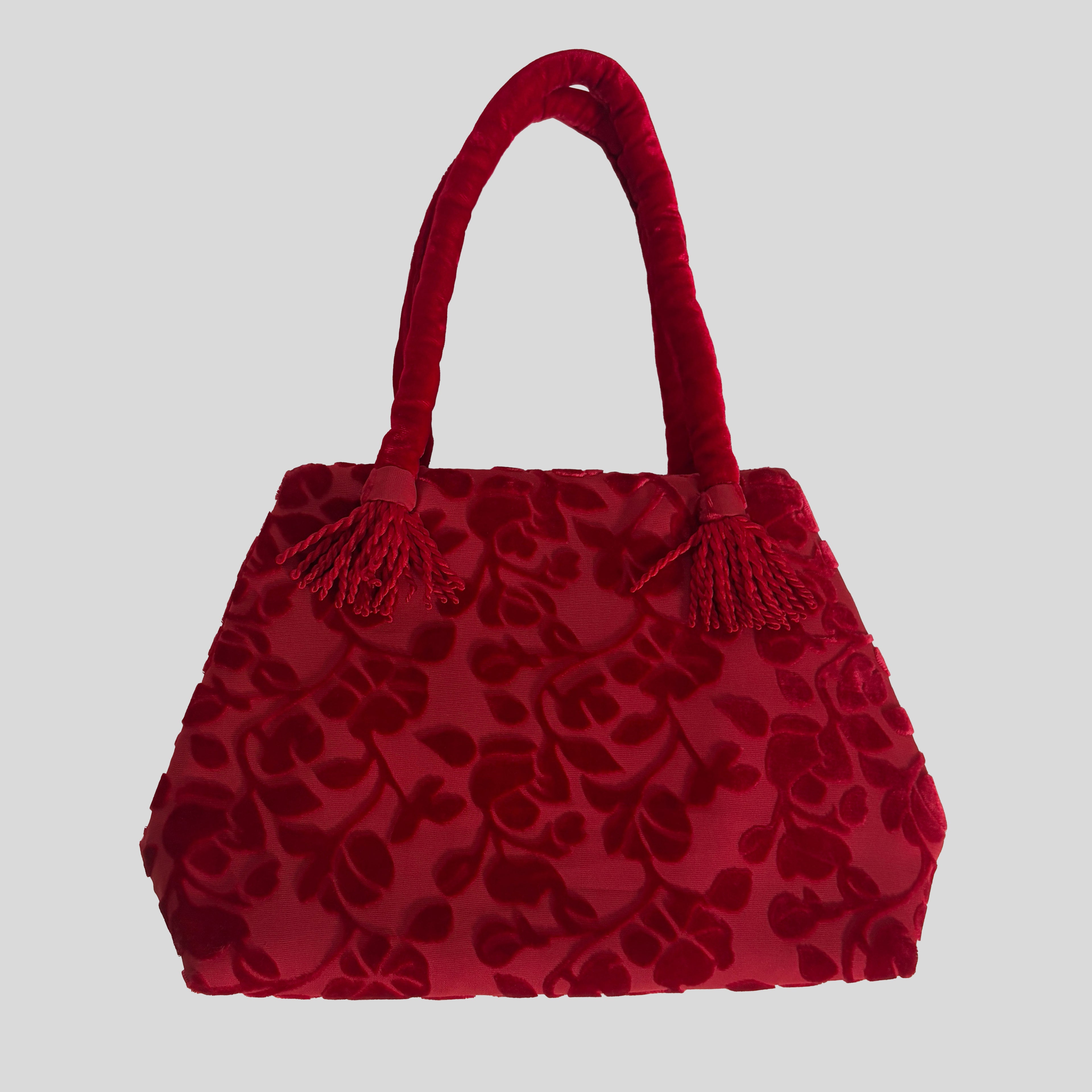 Ornate floral velvet purse
