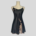 Fairy lace trim slip dress in black